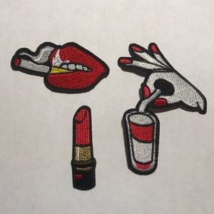 Rebel red iron on patches